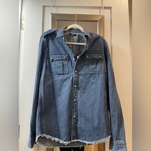 NWT Balmain Blue Denim Shirt Size 39